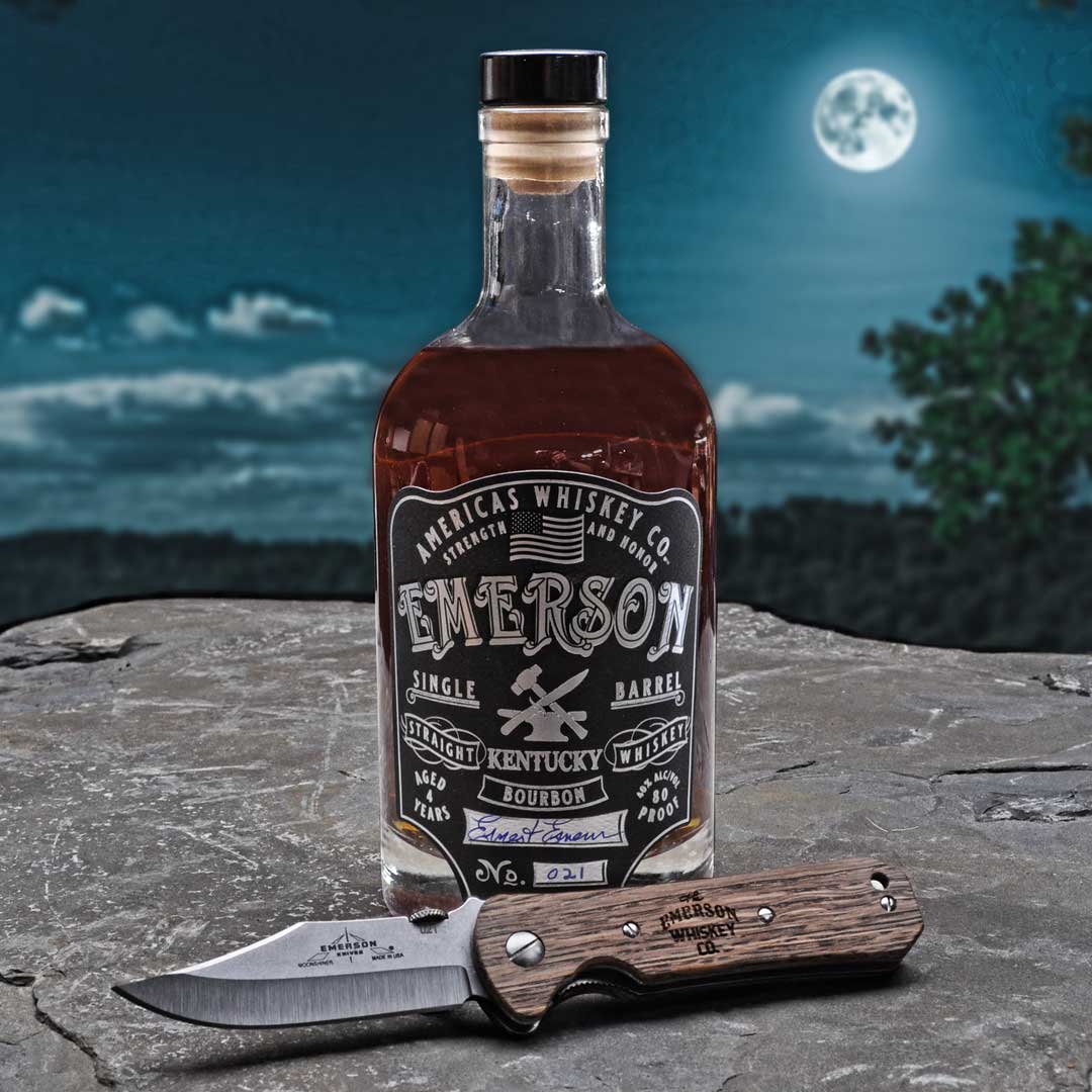 Production Knife and Strength and Honor Bourbon